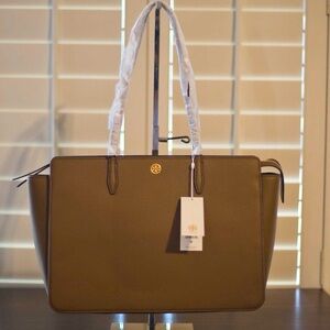 Tory Burch Robinson Pebbled Tote | Large | Bistro Brown